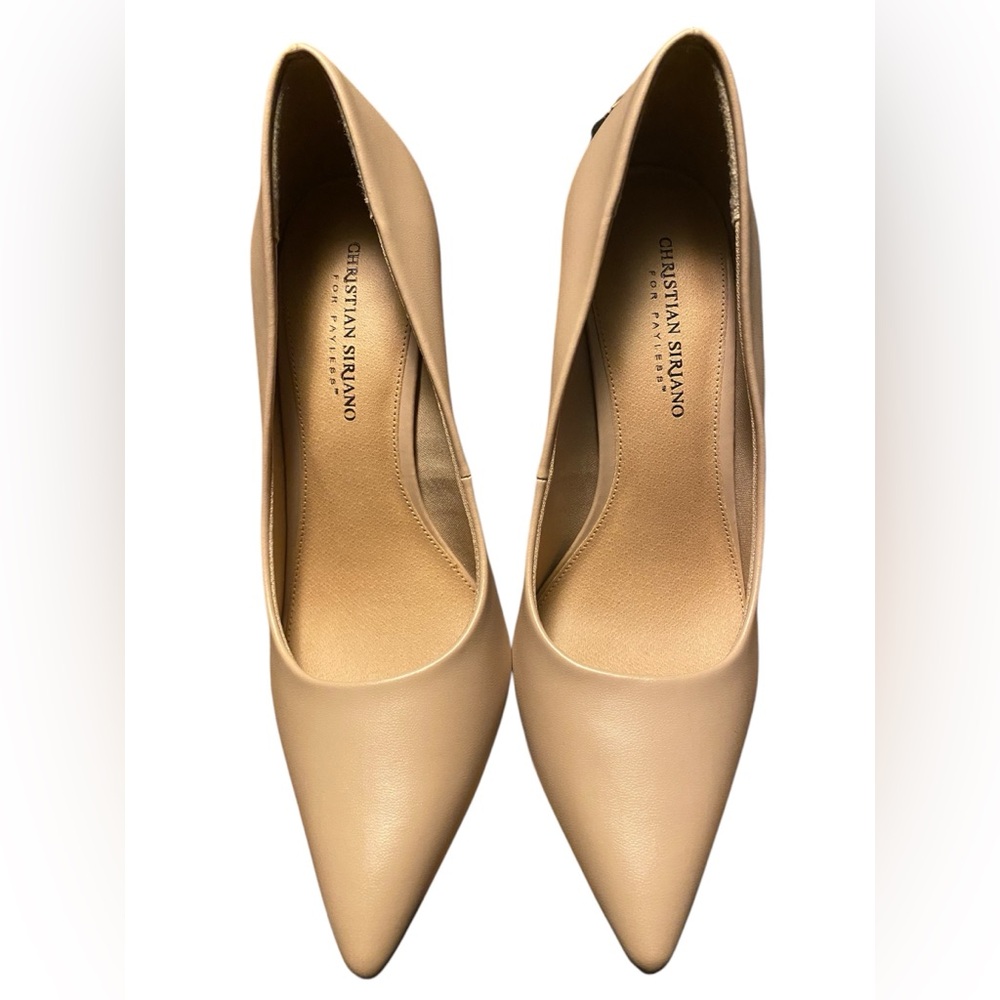 Christian Siriano Pumps- Faux leather nude heels - Picture 1 of 4